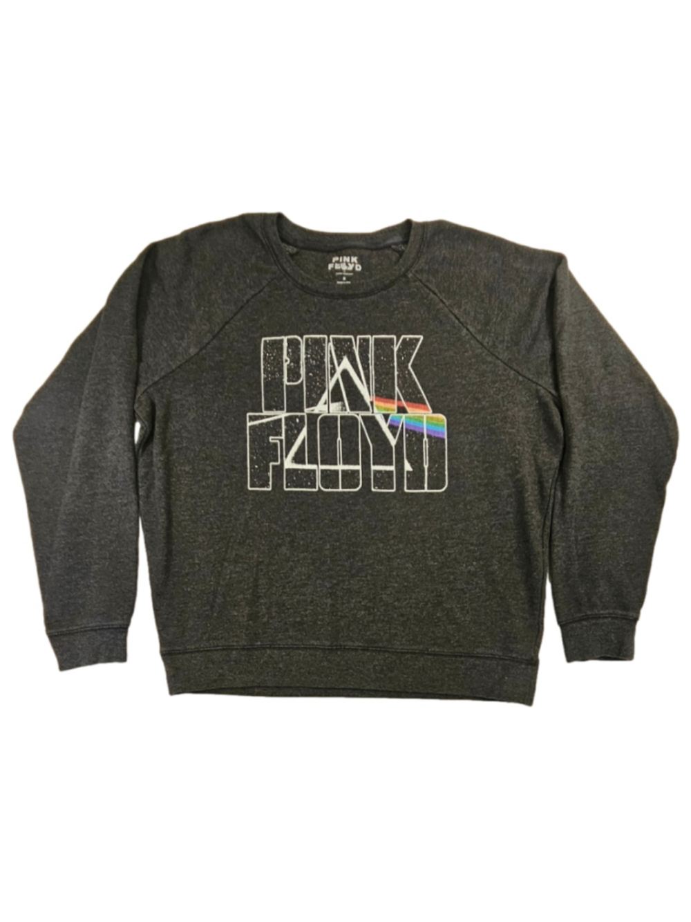 Pink Floyd Dark Side of the Moon Crewneck Sweatshirt Charcoal Gray Prism Graphic